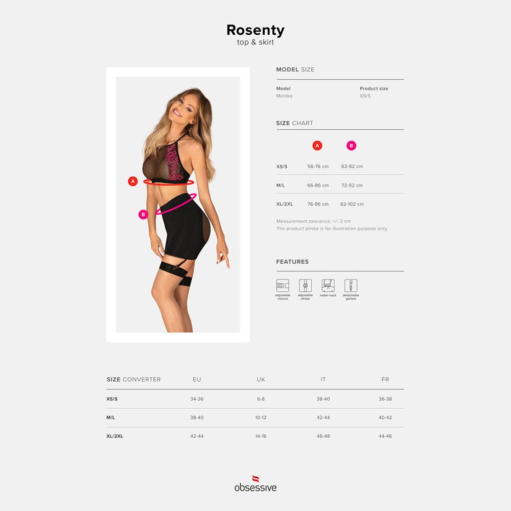 Plus Size Obsessive Rosenty Top and Skirt