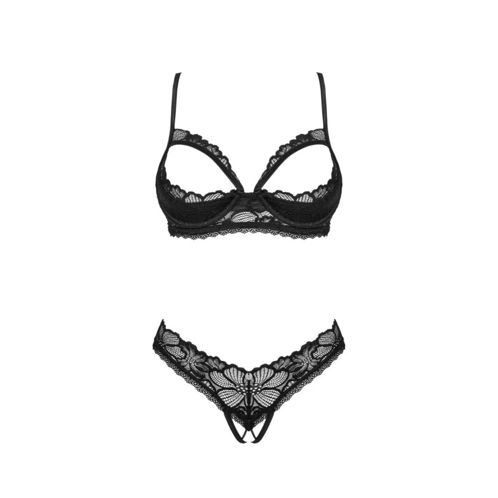 Obsessive Serafia Cupless Bra and Crotchless Thong - image 4