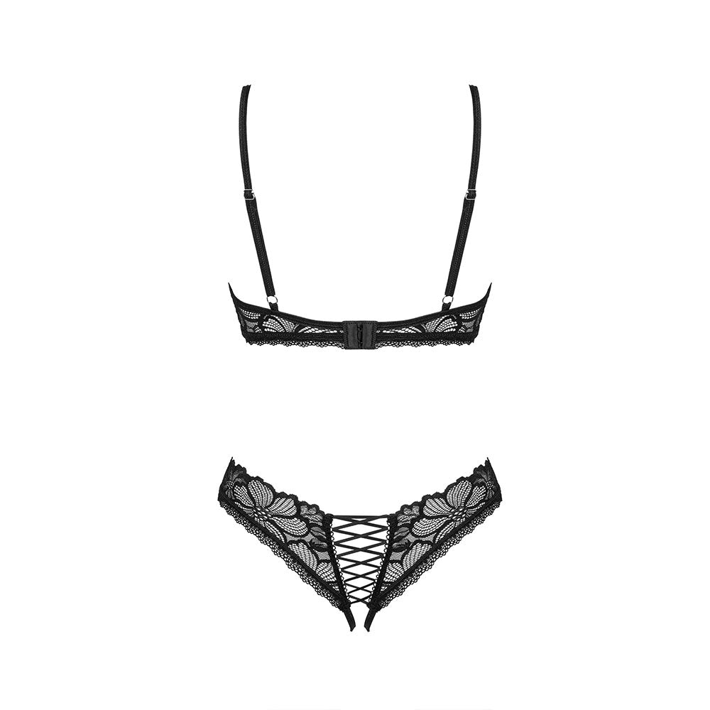 Plus Size Obsessive Serafia Cupless Bra and Crotchless Thong