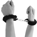 Naughty Toys Strong Stainless Steel wrist cuffs Lock Furry BLACK - image 9
