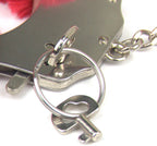 Naughty Toys Strong Stainless Steel wrist cuffs Lock Furry RED - image 4