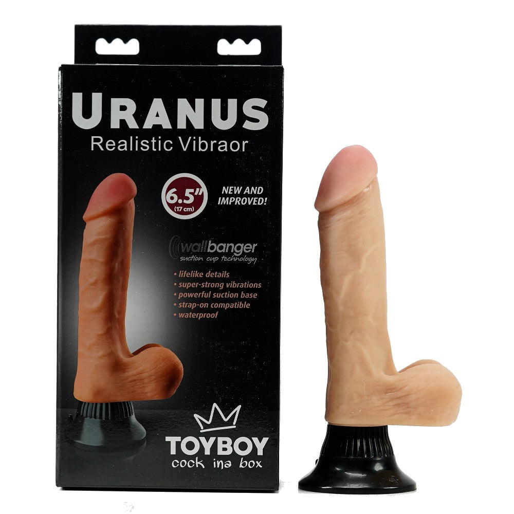 TOYBOY URANUS Realistic Phallic dildo vibrator with suction 22 cm