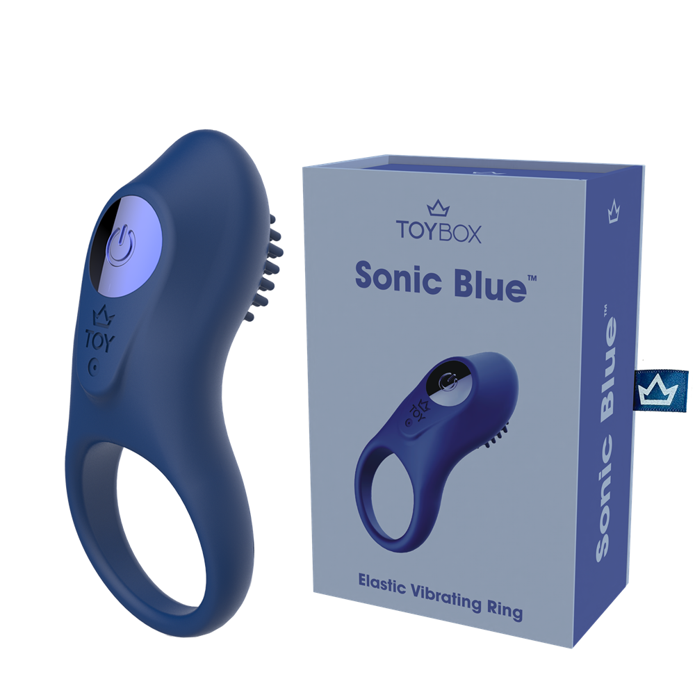 TOYBOX SONIC BLUE vibrating penis ring
