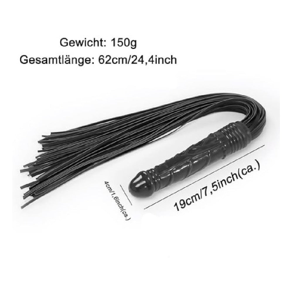 Naughty Toys Dildo Whip Flogger 70 cm BLACK - image 3
