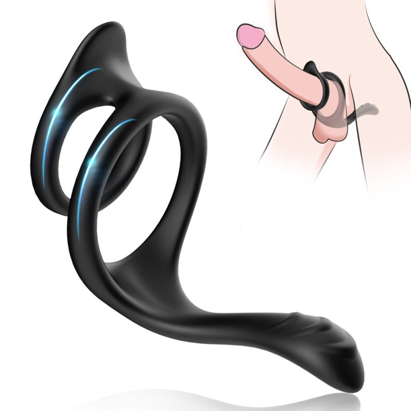 TOYBOY STAY HARD dual silicone rings with tail - image 2