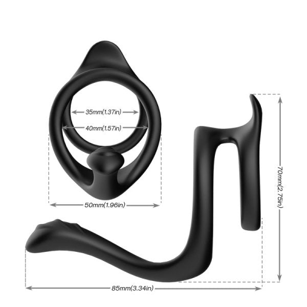 TOYBOY STAY HARD dual silicone rings with tail - image 4