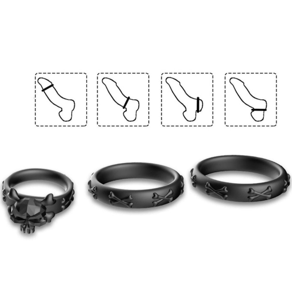 TOYBOY STAY HARD BLACK PIRATE Trio silicone rings - image 4