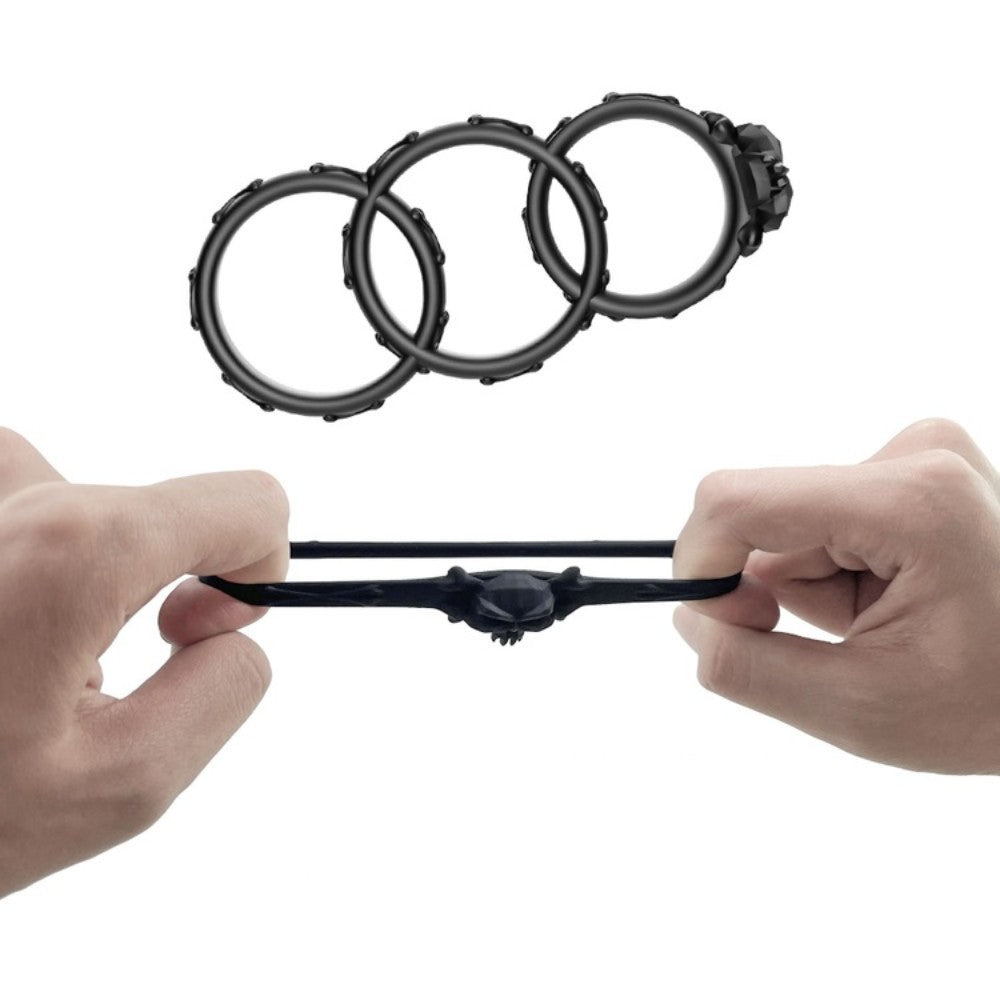 TOYBOY STAY HARD BLACK PIRATE Trio silicone rings - image 5