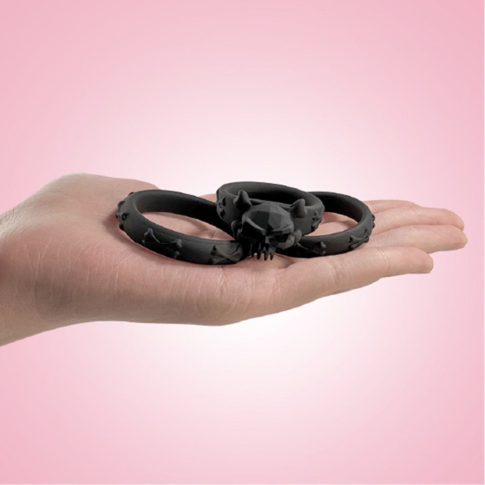 TOYBOY STAY HARD BLACK PIRATE Trio silicone rings - image 6