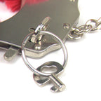 Naughty Toys Strong Stainless Steel wrist cuffs Lock Furry PINK - image 4