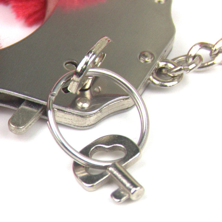 Naughty Toys Strong Stainless Steel wrist cuffs Lock Furry PINK - image 4