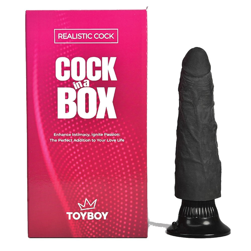 TOYBOY BARAK Realistic suctioned dildo Vibrator BLACK 22.5 X 4.3 cm