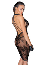 Noir handmade Midi tulle dress with velvet straps in the back - image 4