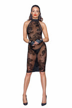 Noir handmade Midi tulle dress with velvet straps in the back - image 7