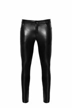 Noir handmade Long pants made of snake wetlook with back pockets - image 7