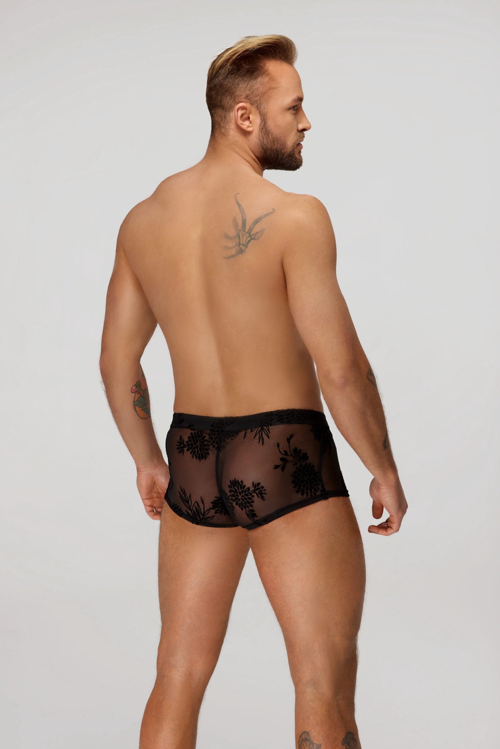 Noir handmade Flock embroidery short - image 3