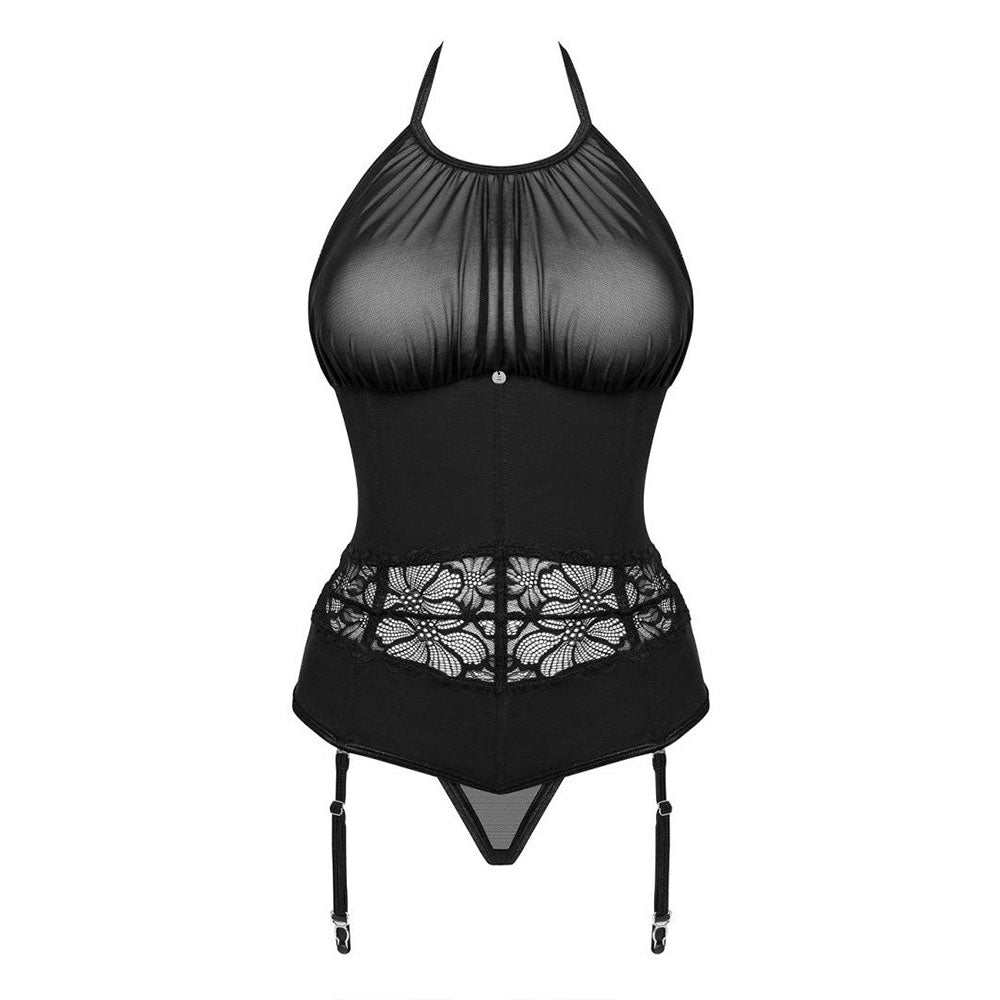 Plus Size Obsessive Serafia corset with thong
