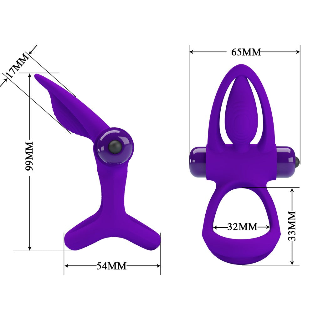 PRETTY LOVE VIBRATION shaft and testicles Ring Purple