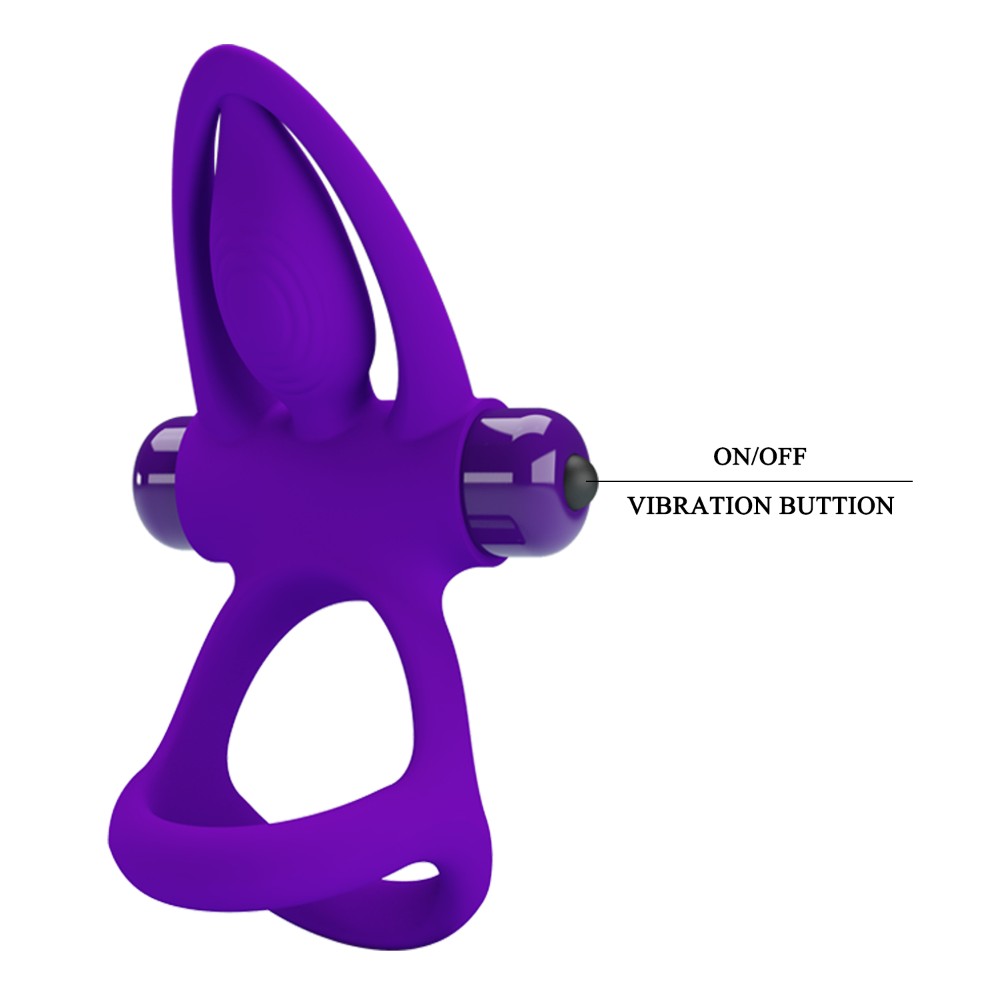 PRETTY LOVE VIBRATION shaft and testicles Ring Purple