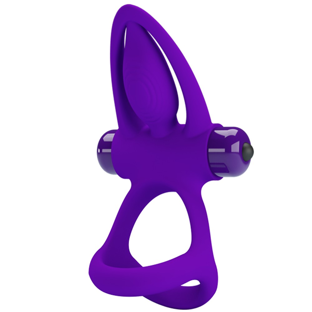 PRETTY LOVE VIBRATION shaft and testicles Ring Purple