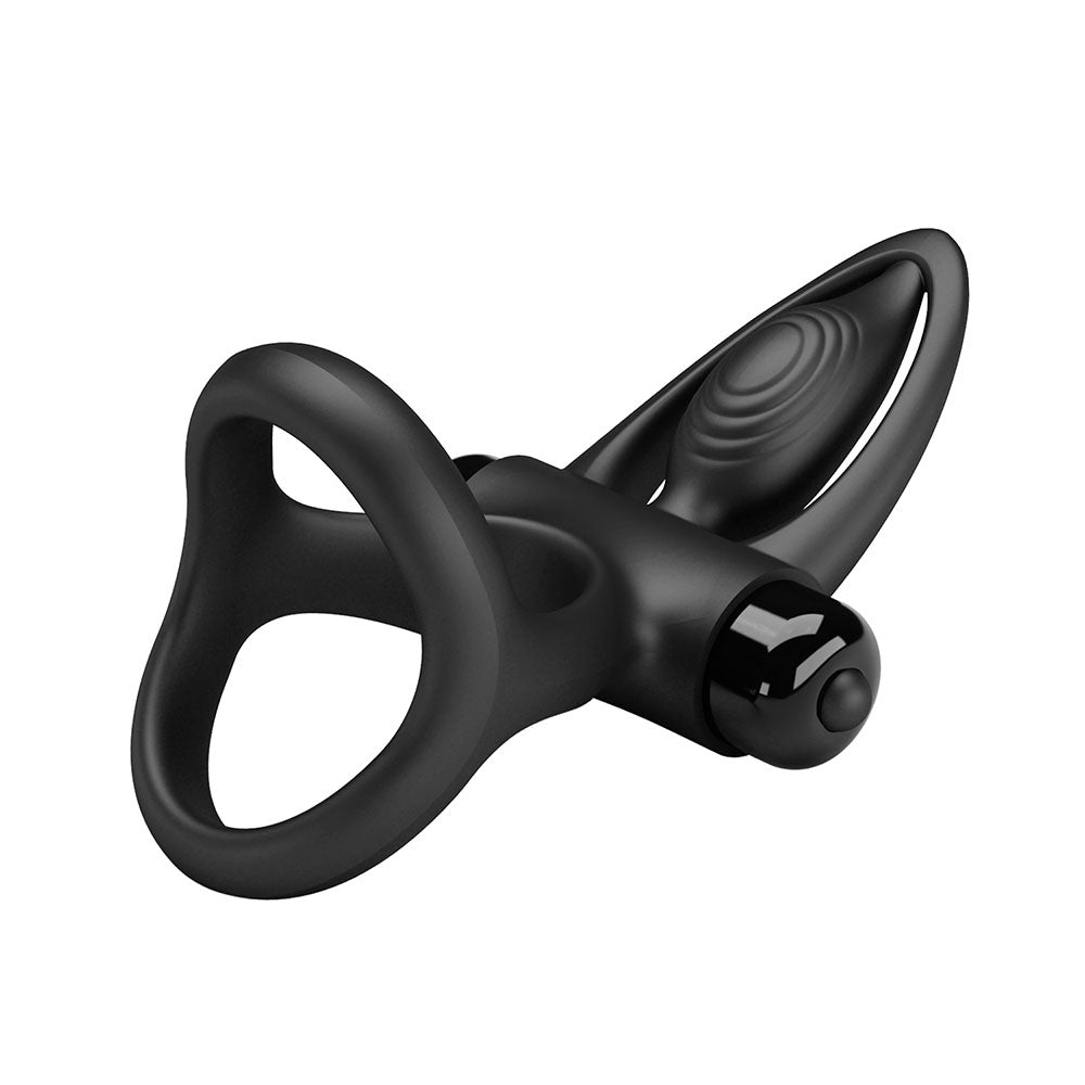 PRETTY LOVE shaft and testicles Vibration Ring BLACK