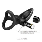 PRETTY LOVE shaft and testicles Vibration Ring BLACK