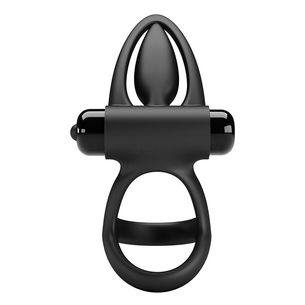 PRETTY LOVE shaft and testicles Vibration Ring BLACK