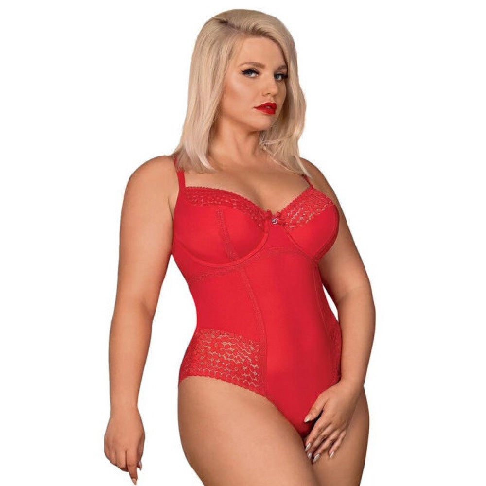 Plus Size Obsessive Jolierose Crotchless Teddy