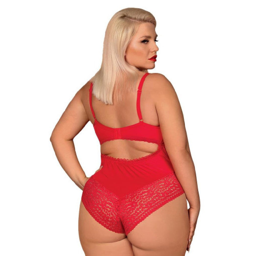 Plus Size Obsessive Jolierose Crotchless Teddy - image 3