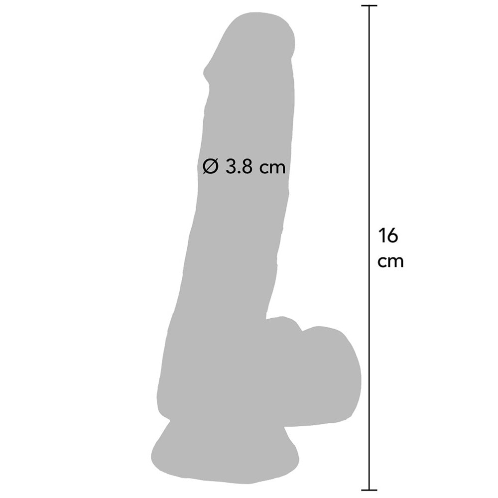 Dildo with Balls 16x3.8 cm TRANSPARENT