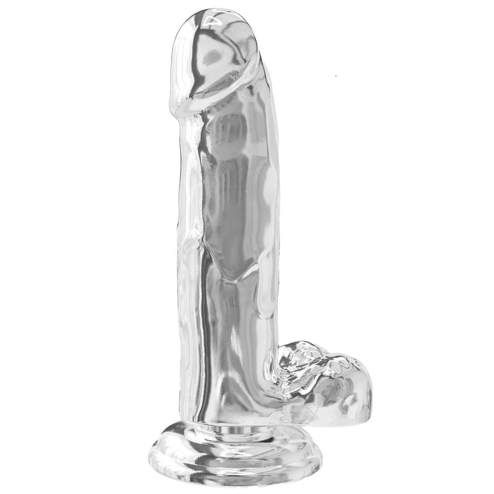 Dildo with Balls 18x4.5 cm TRANSPARENT Κύρια εικόνα προϊόντος