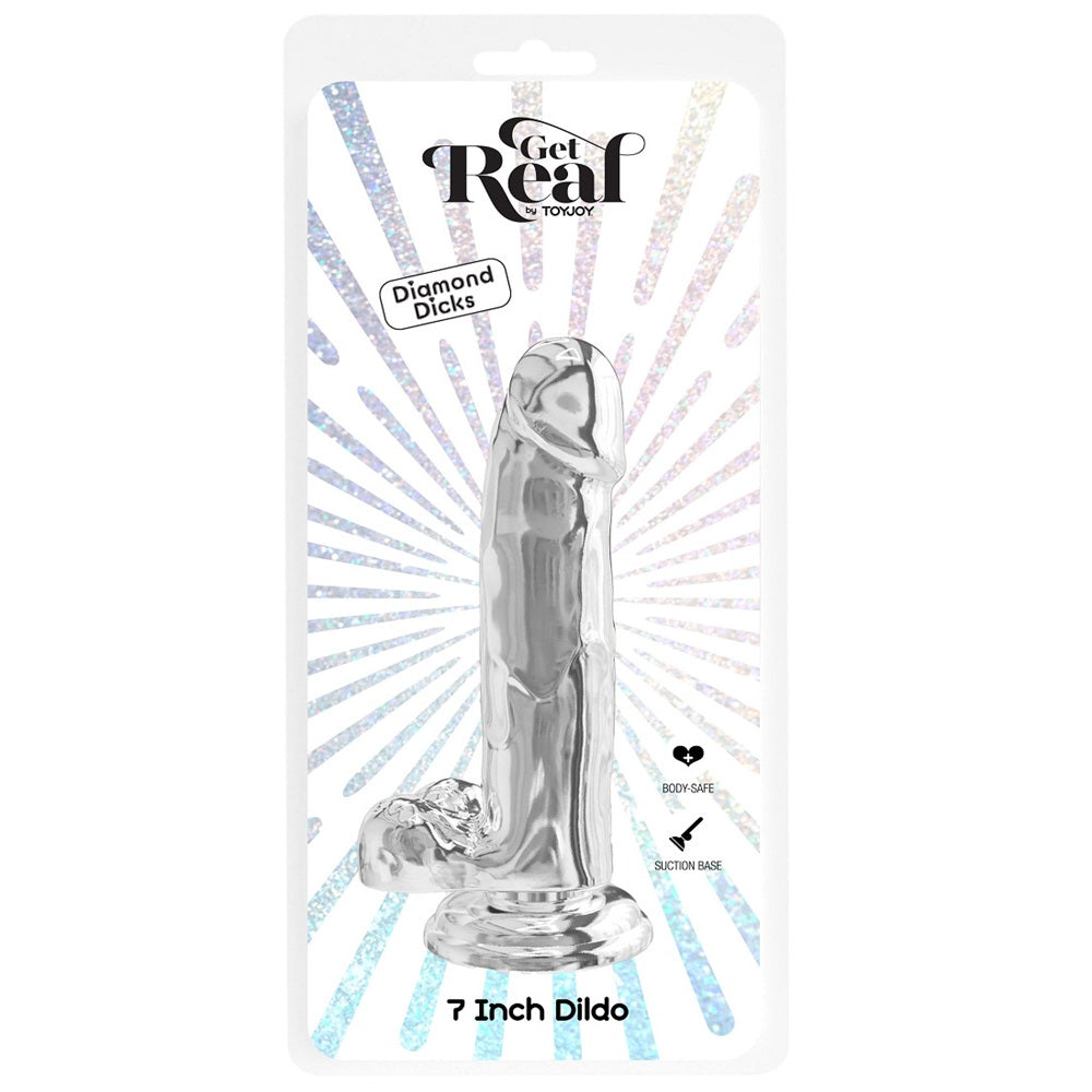 Dildo with Balls 18x4.5 cm TRANSPARENT