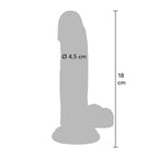 Dildo with Balls 18x4.5 cm TRANSPARENT
