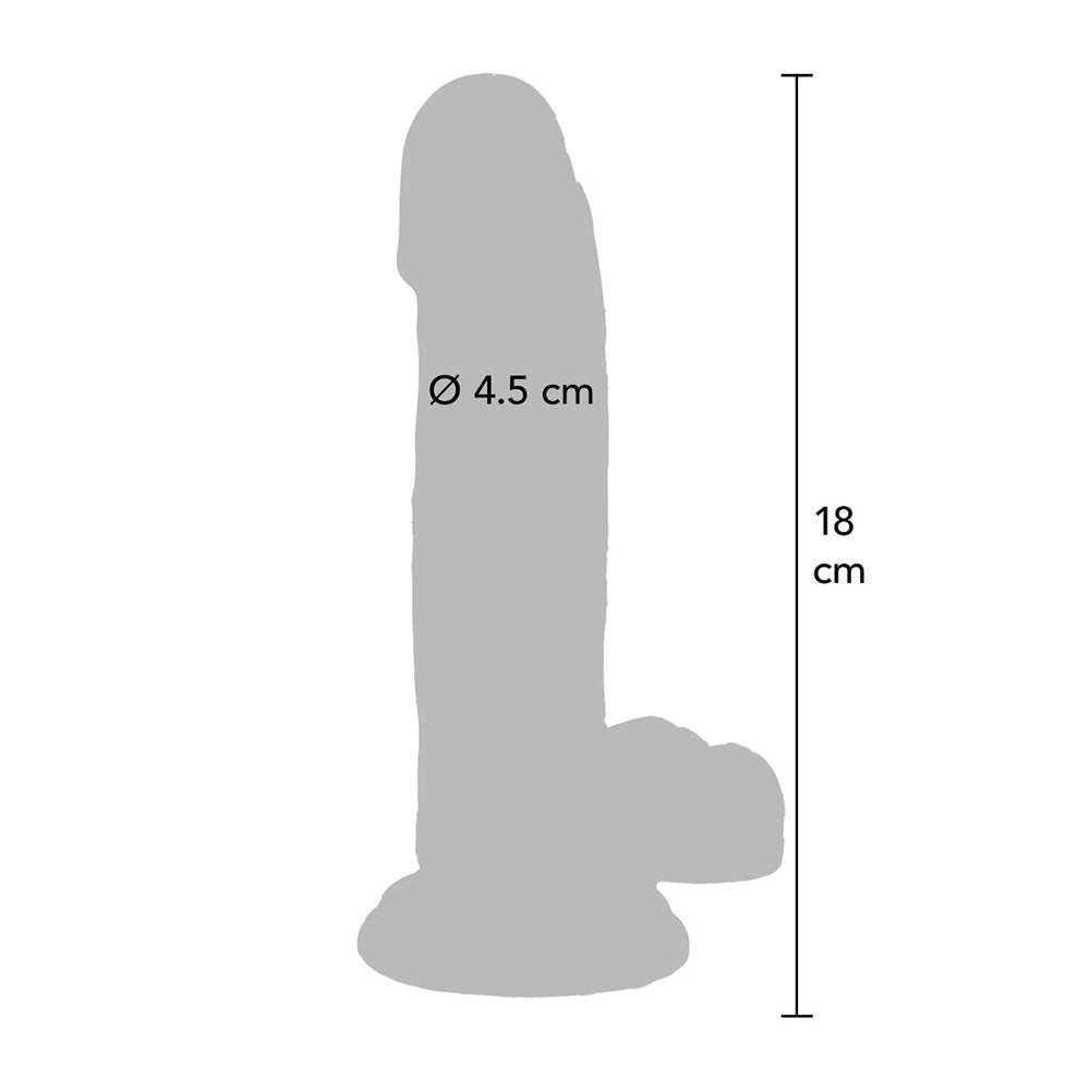 Dildo with Balls 18x4.5 cm TRANSPARENT