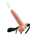 Strap On with Hollow Squirting Dildo 19 x 4.8 cm