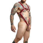 DNGEON Cross Cockring Harness O/S RED