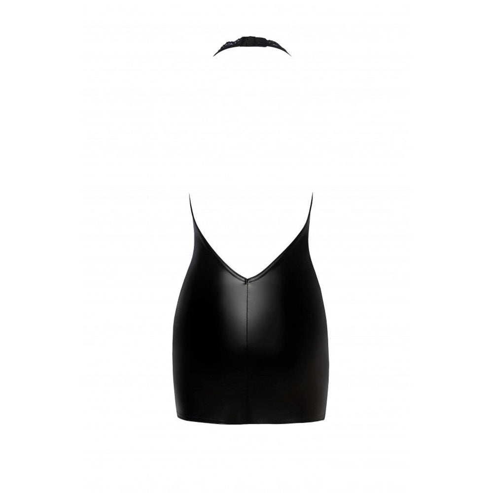 Noir handmade Powerwetlook mini-dress with low back - image 7