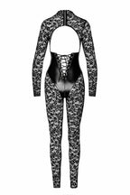 Noir handmade Enigma lace catsuit with underbust bodice - image 6