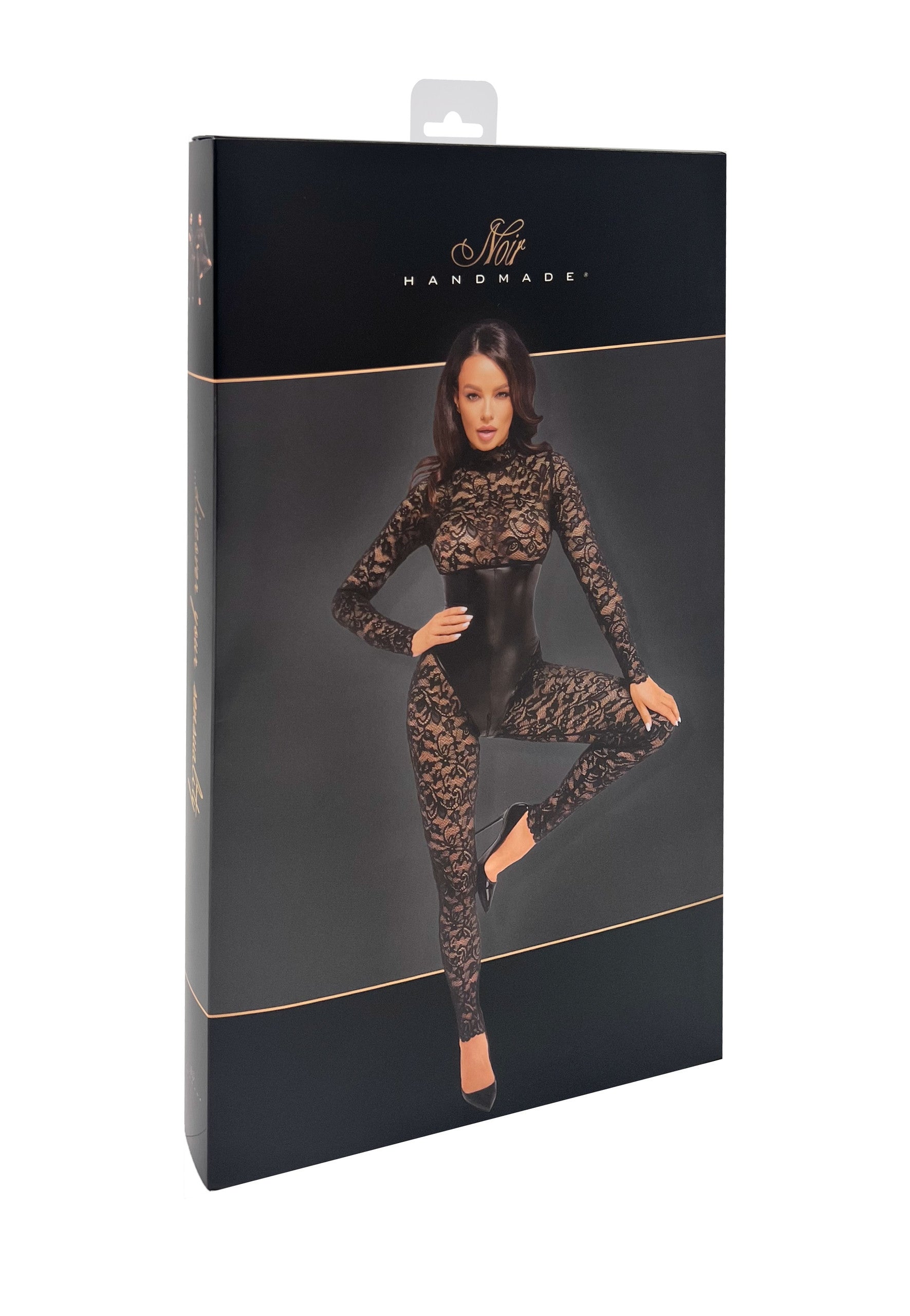 Noir handmade Enigma lace catsuit with underbust bodice - image 7