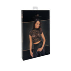 Noir handmade Essence lace top with high collar - image 8