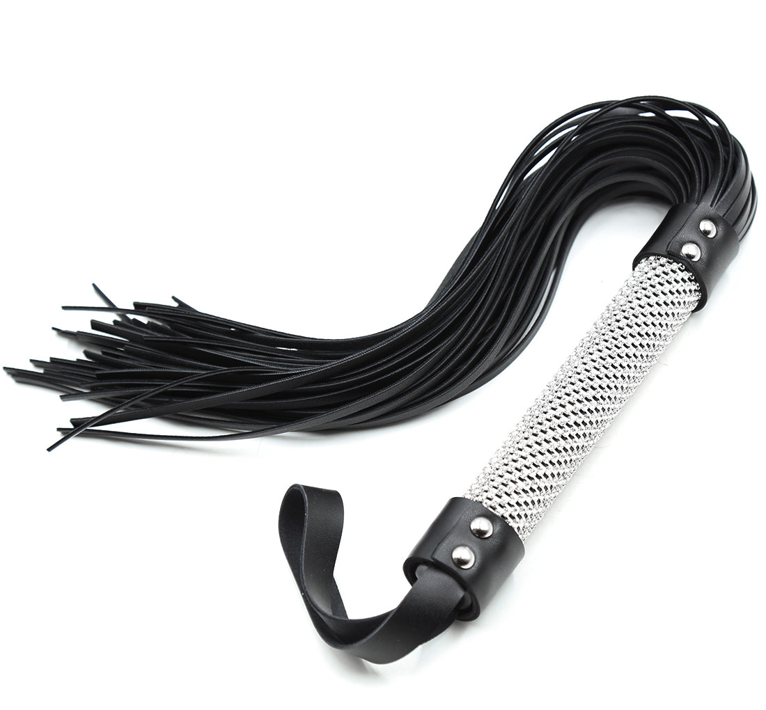 Tails Flogger whip with Rhinestoned handle 50 cm - image 2