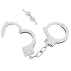 NAUGHTY TOYS Silver plated heavy handcuffs with black furry - image 8