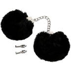 NAUGHTY TOYS Silver plated heavy handcuffs with black furry