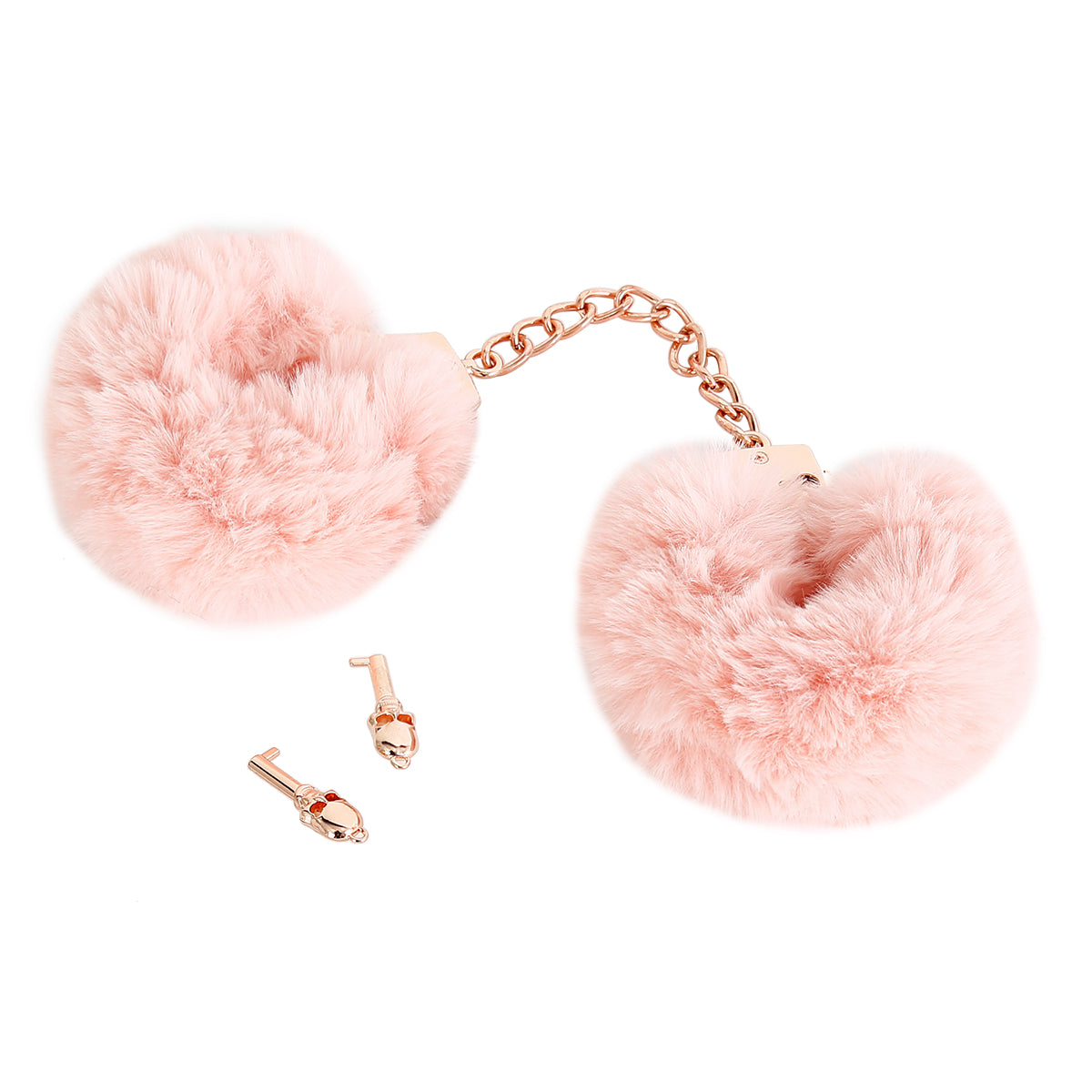 NAUGHTY TOYS Gold pladed heavy handcuffs with pink fur - image 2