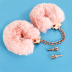 NAUGHTY TOYS Gold pladed heavy handcuffs with pink fur - image 7
