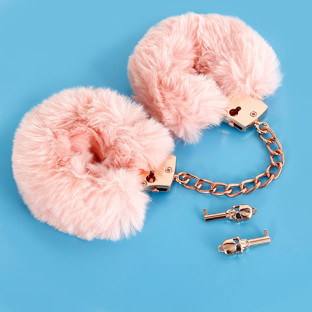 NAUGHTY TOYS Gold pladed heavy handcuffs with pink fur - image 7