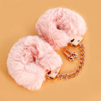 NAUGHTY TOYS Gold pladed heavy handcuffs with pink fur - image 8
