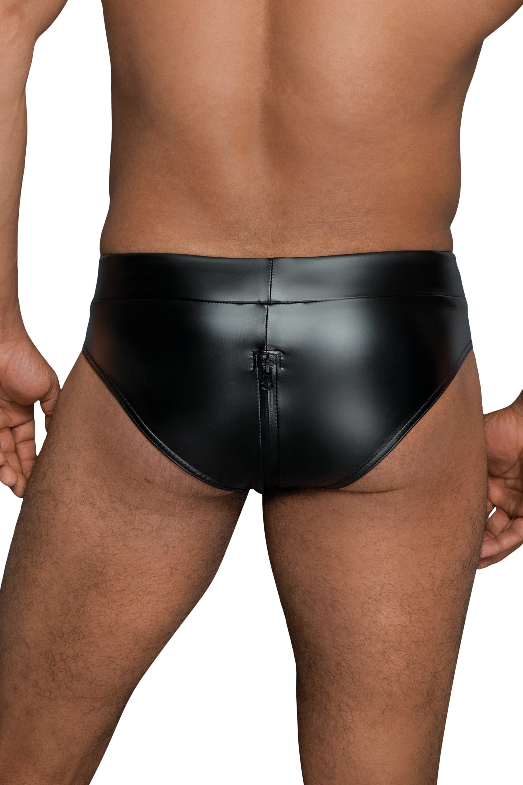Noir handmade Shorts with continuous zipper