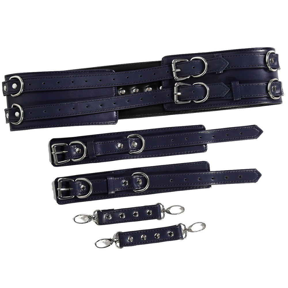 NAUGHTY TOYS leather body corset wrist cuffs restraints 2pcs set - image 3