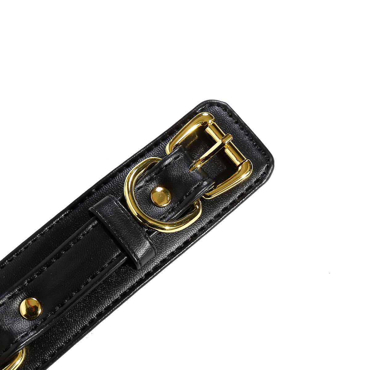 NAUGHTY TOYS BLACK GOLD leather corset cuffs restraints 2pcs set - image 9